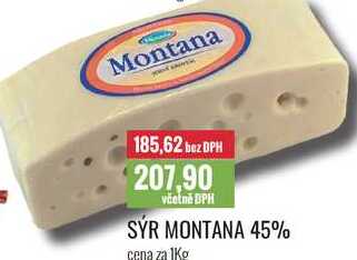 SÝR MONTANA 45% cena za 1Kg 