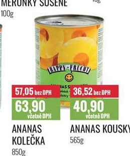 ANANAS KOLEČKA 565g/ANANAS KOUSKY 850g