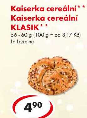 Kaiserka cereální, Kaiserka cereální KLASIK, 56-60 g