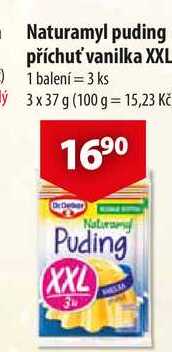 Naturamyl puding příchuť vanilka XXL, 3x 37 g