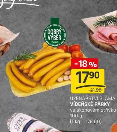 VÍDEŇSKÉ PÁRKY ve skopovém střívku 100 g