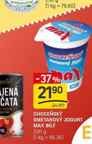 Choceňská Mlékárna Choceňský smetanový jogurt max bílý 330g