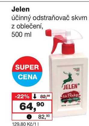 Jelen účinný odstraňovač skvrn z oblečení, 500 ml 