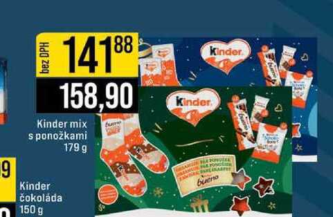 Kinder mix s ponožkami 179 g 