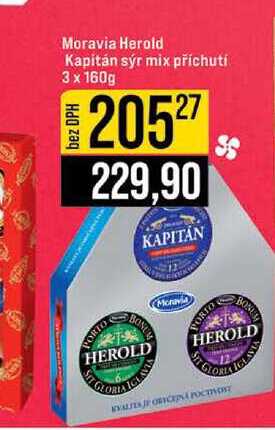 Moravia Herold Kapitán sýr mix příchutí 3 x 160g 