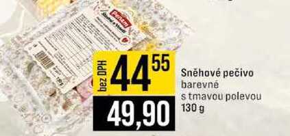 Sněhové pečivo barevné s tmavou polevou 130 g