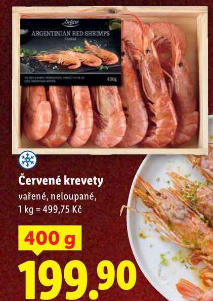 Červené krevety, 400 g