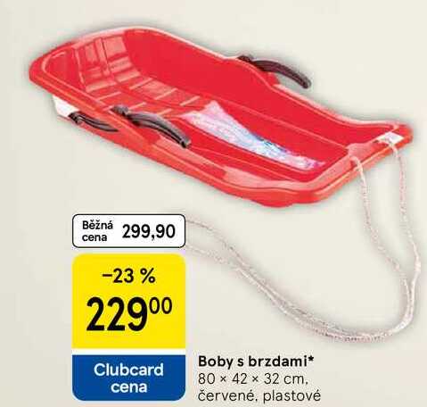 Boby s brzdami, 80 × 42 x 32 cm, červené, plastové