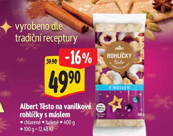 Albert Těsto na vanilkové rohlíčky s máslem 400 g