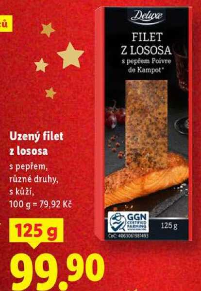 Uzený filet z lososa, 125 g