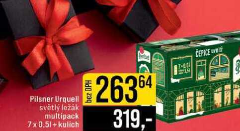 Pilsner Urquell světlý ležák multipack 7 x 0,5l+ kulich 