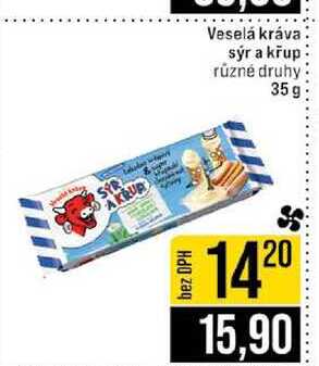 Veselá kráva sýr a křup různé druhy 35g