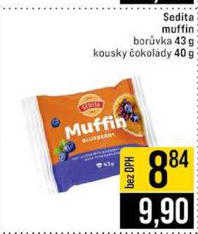 Sedita muffin borůvka 43 g kousky čokolády 40 g
