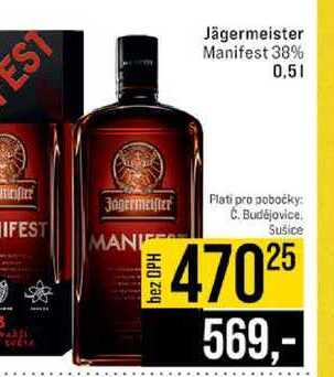 Jägermeister Manifest 38% 0,5l