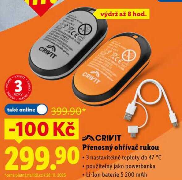 Přenosný ohřívač rukou 