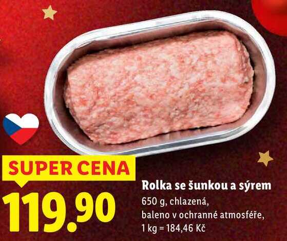 Rolka se šunkou a sýrem, 650 g