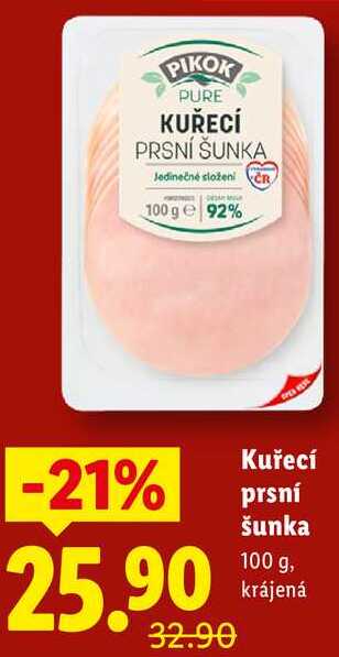 Kuřecí prsní šunka, 100 g