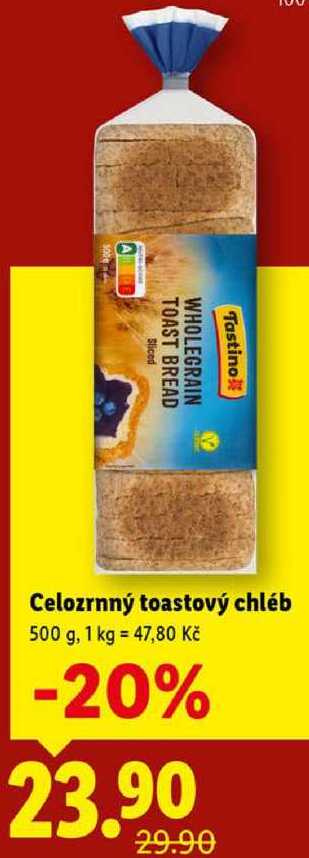 Celozrnný toastový chléb, 500 g