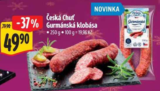 Česká Chuť Gurmánská klobása, 250 g