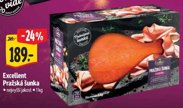 Excellent Pražská šunka, 1 kg  