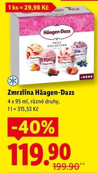 Zmrzlina Häagen-Dazs, 4x 95 ml