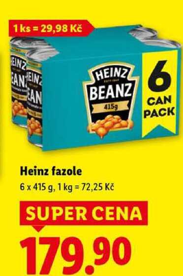 Heinz fazole, 6x 415 g
