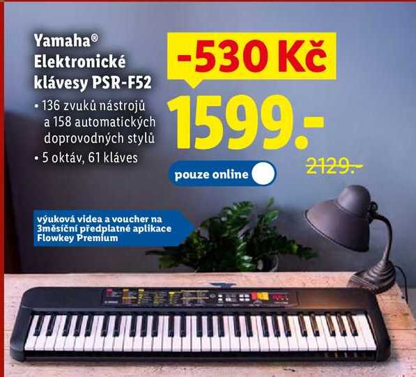 YamahaⓇ Elektronické klávesy PSR-F52 
