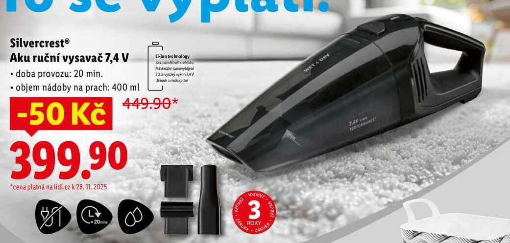 SilvercrestⓇ Aku ruční vysavač 7,4 V