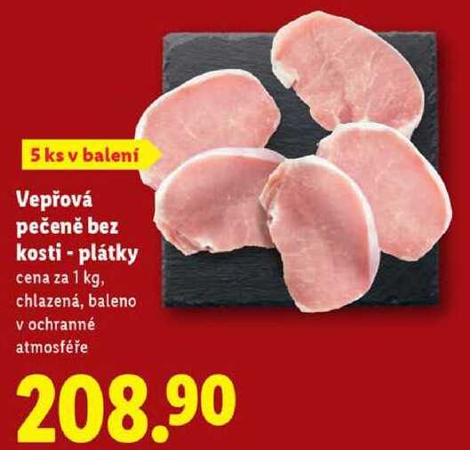 Vepřová pečeně bez kosti - plátky, cena za 1 kg