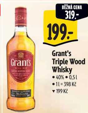 Grant's Triple Wood Whisky, 0,5 l