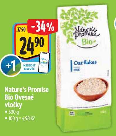 Nature's Promise Bio Ovesné vločky, 500 g