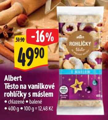 Albert Těsto na vanilkové rohlíčky s máslem, 400 g