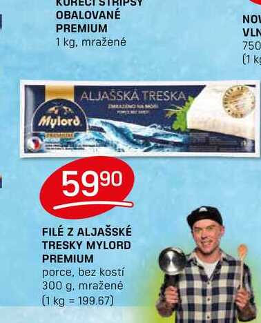 FILÉ Z ALJAŠSKÉ TRESKY MYLORD PREMIUM porce, bez kostí 300 g