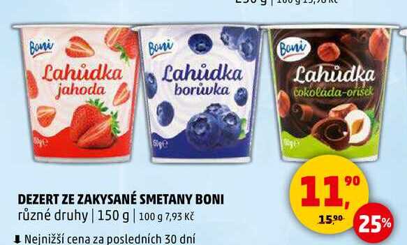 DEZERT ZE ZAKYSANÉ SMETANY BONI, 150 g