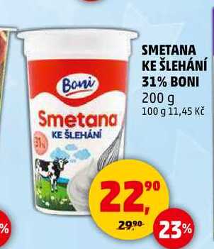 SMETANA KE ŠLEHÁNÍ 31% BONI, 200 g