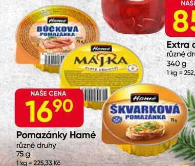 Hamé Pomazánky různé druhy 75 g