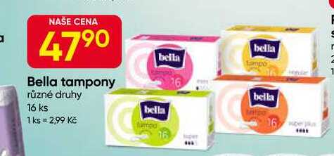 Bella tampony různé druhy 16 ks