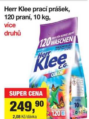 Herr Klee prací prášek, 120 praní, 10 kg