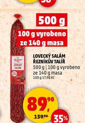 LOVECKÝ SALÁM ŘEZNÍKŮV TALÍŘ, 500 g 