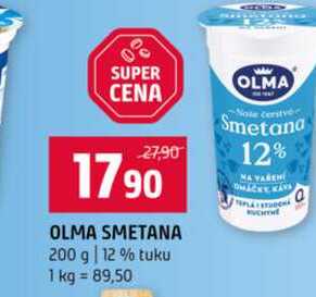 OLMA SMETANA 200 g 12% tuku