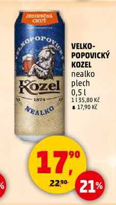 VELKOPOPOVICKÝ KOZEL nealko, 0,5 l