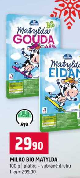 MILKO BIO MATYLDA 100 g plátky vybrané druhy