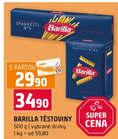 BARILLA TĚSTOVINY 500 g vybrané druhy