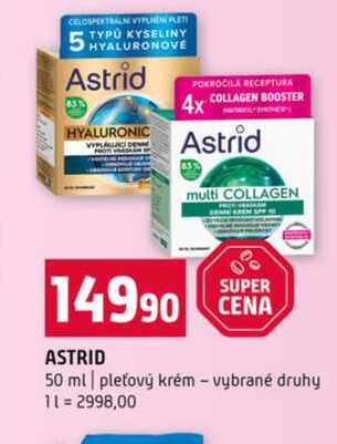 ASTRID 50 ml pleťový krém vybrané druhy