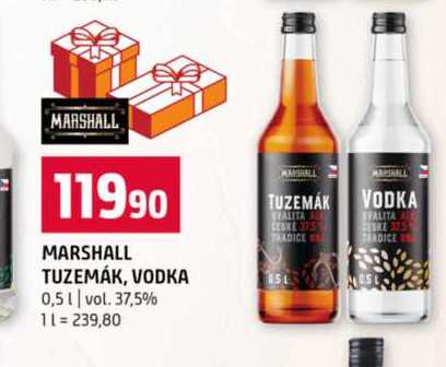 MARSHALL TUZEMÁK, VODKA 0,5l vol. 37,5%