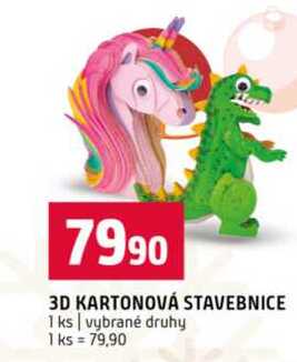 3D KARTONOVÁ STAVEBNICE 1 ks vybrané druhy