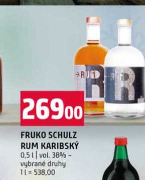 FRUKO SCHULZ RUM KARIBSKÝ 0,5l vol. 38% vybrané druhy