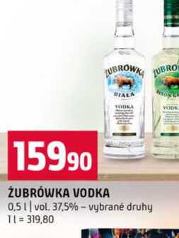 ŻUBRÓWKA VODKA 0,5l vol. 37,5% vybrané druhy  v akci