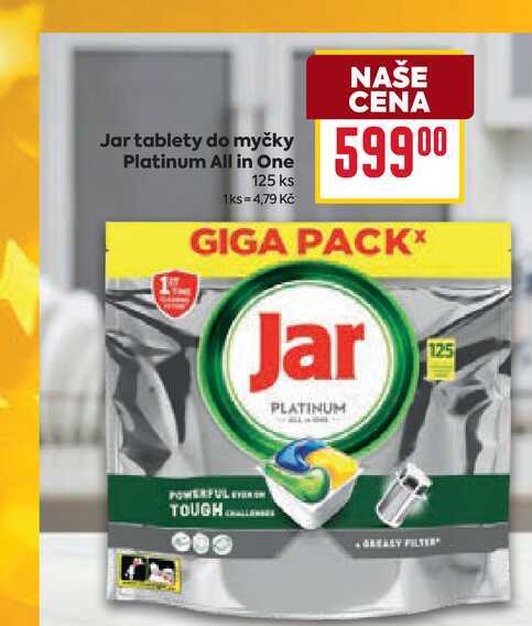Jar tablety do myčky Platinum All in One 125 ks