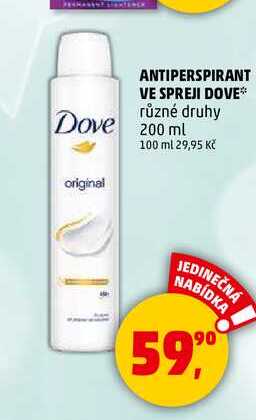 ANTIPERSPIRANT VE SPREJI DOVE, 200 ml